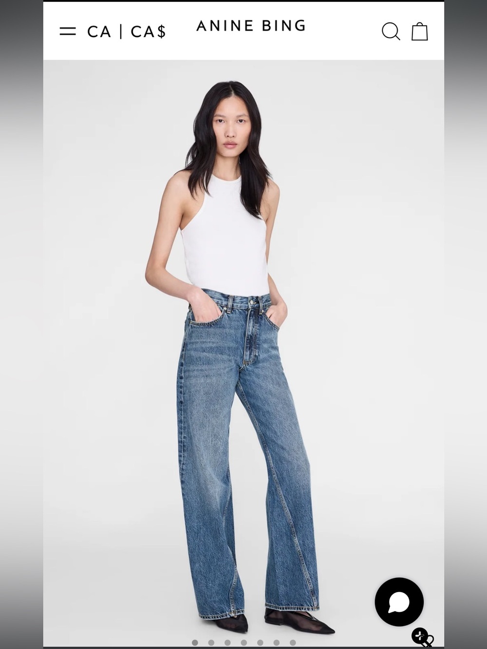 ANINE BING Brie Jean in Cabana Blue in Size 26